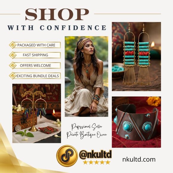 🆕️14K Gold Plated Spiral Abalone Shell Earrings | Lightweight Statement Dangles - Picture 4 of 9